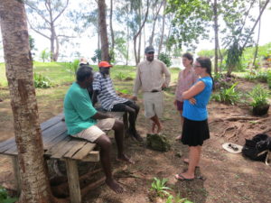 Cullman talking with colleagues and partners in the Solomon Islands